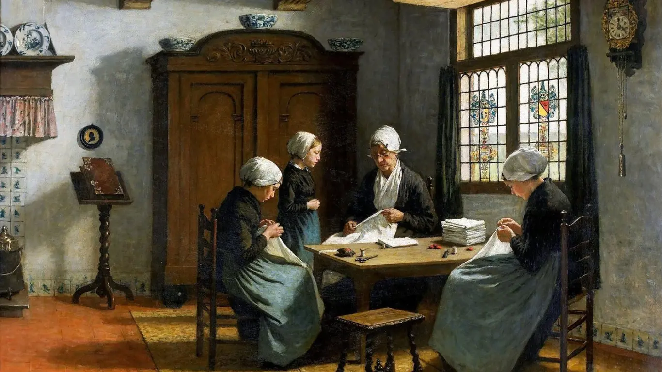 V sirotčinci v Katwijk-Binnenu nizozemského umělce Davida Adolpha Constanta Artze 1870-1890