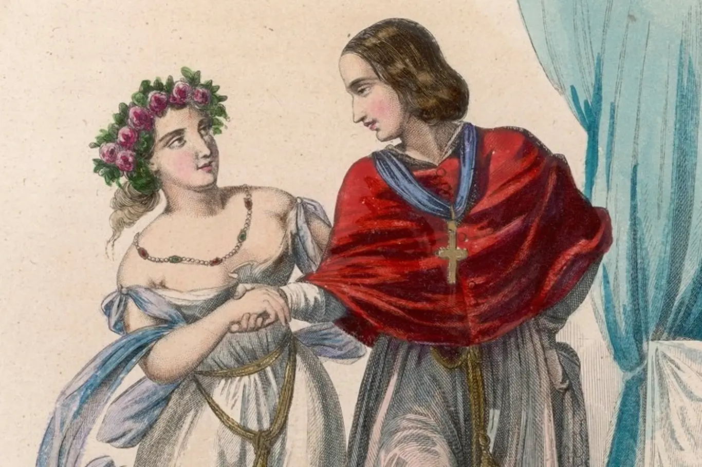 Papež Jan XII. se svou milenkou (kresba z r. 1840)