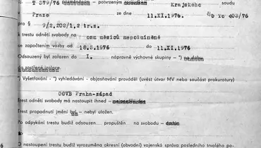 Výkon trestu – Svatopluk Karásek (1976)